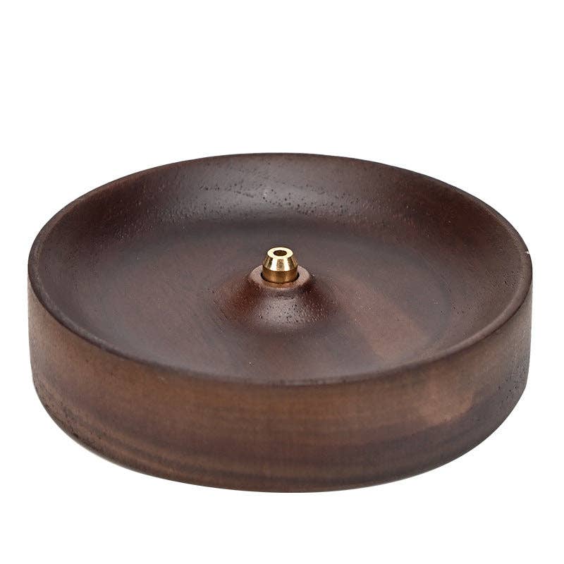 Walnut Wood Incense Burner: Round