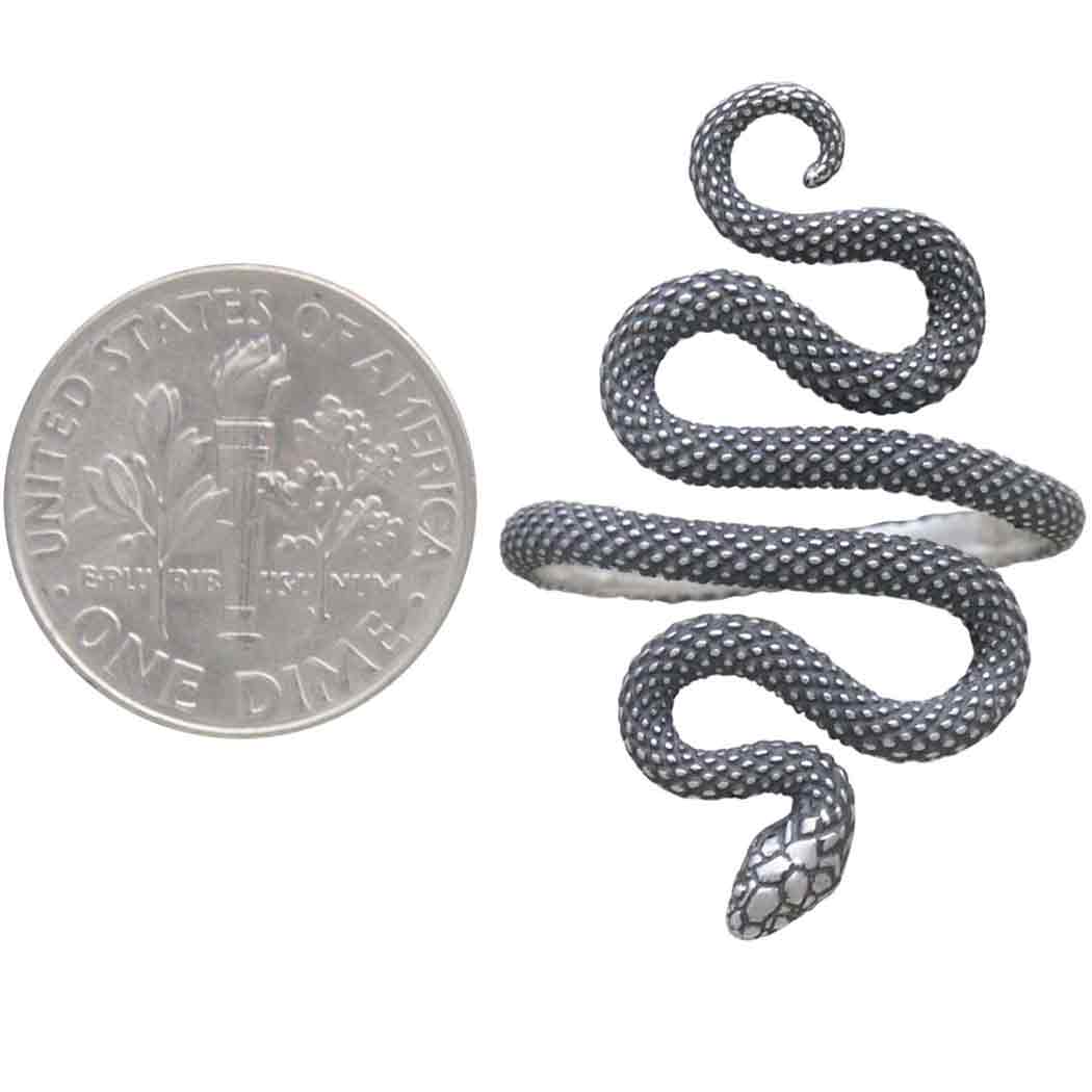 Textured Adjustable Snake Ring: Bronze