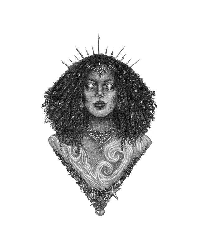 Mami Wata Fine Art Print - African Goddess of Water, Fortune: 5x7"
