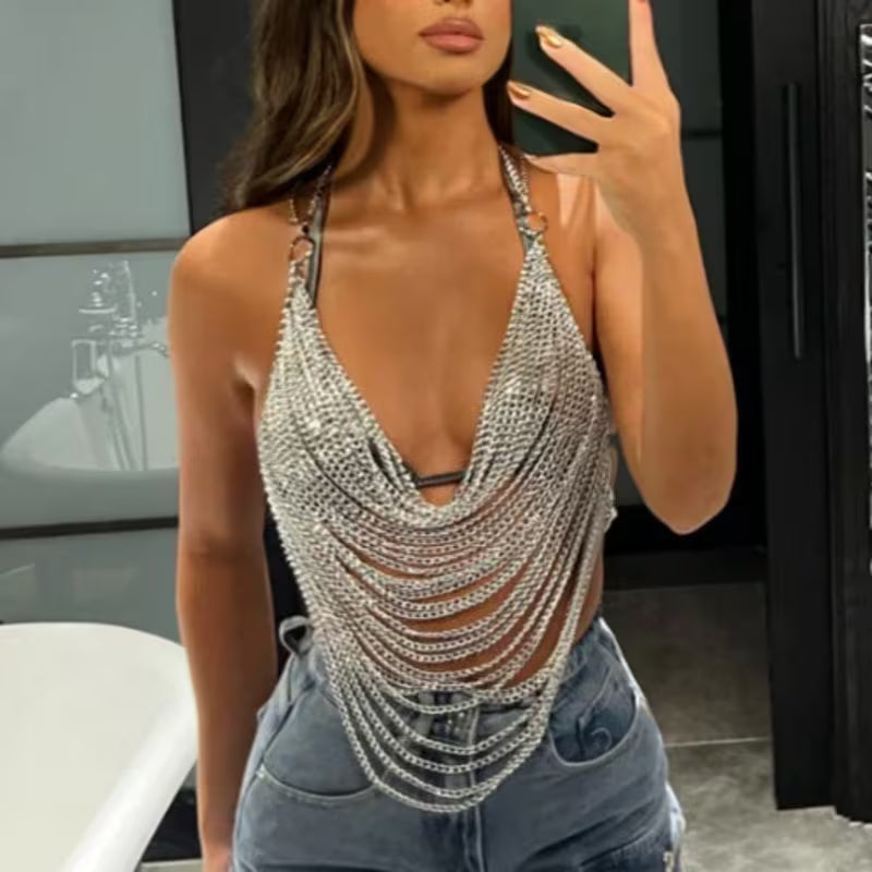 Silver Multi-Layer Body Chain