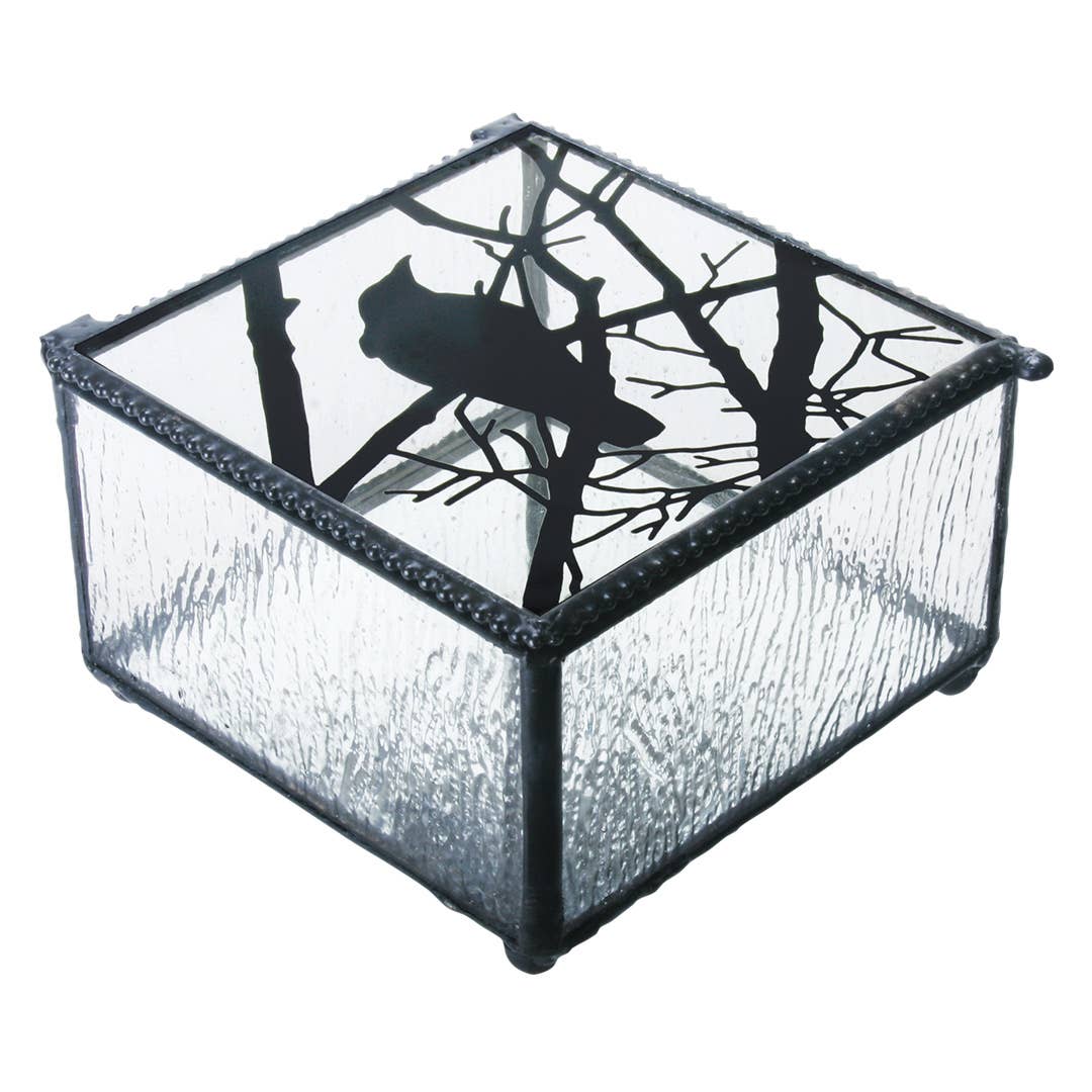Raven Art Glass Box
