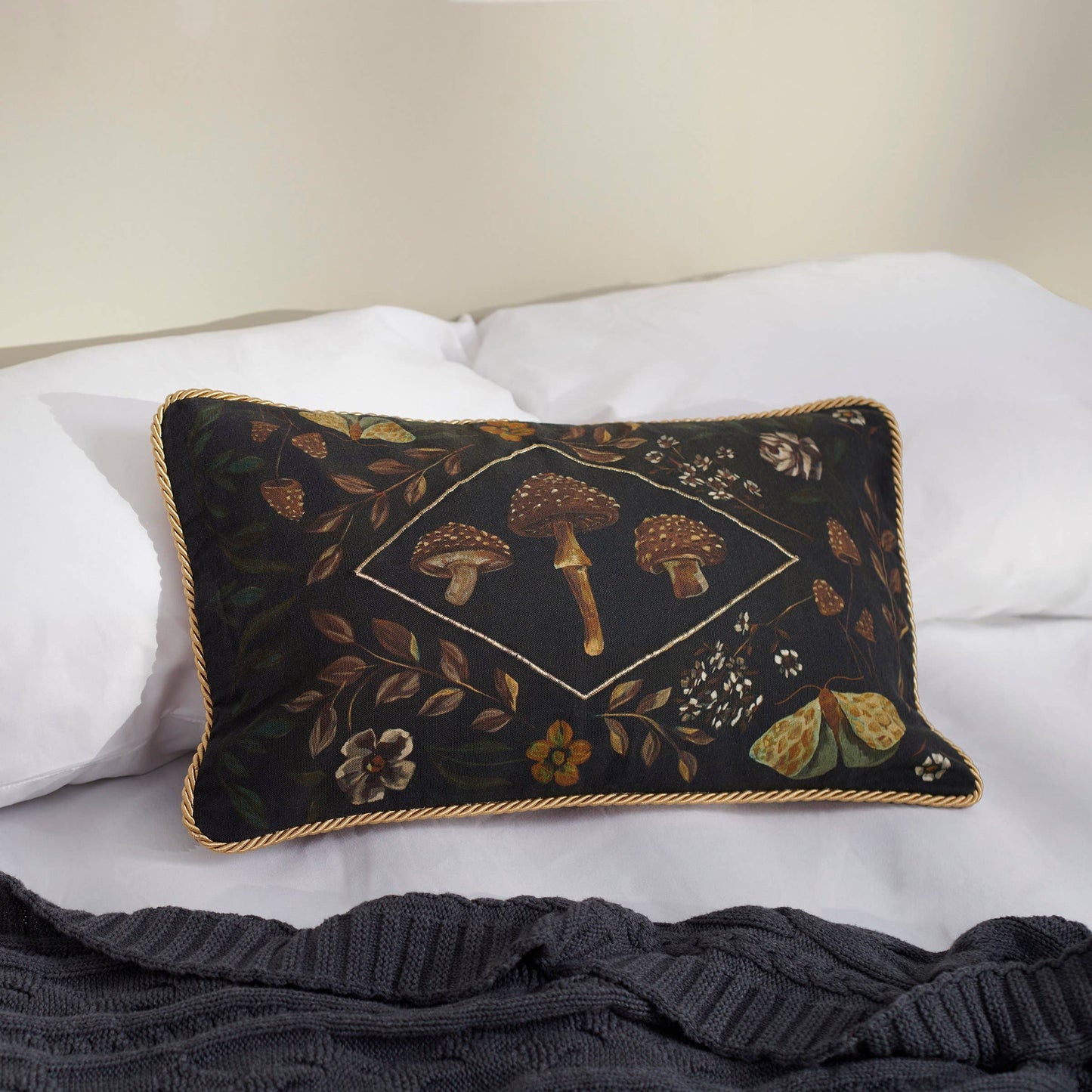 Hidden Garden Mushroom Pillow