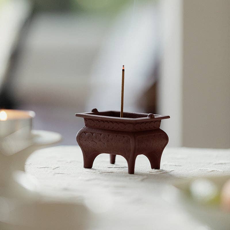 Antique-style Ceramic Vortex Incense Burner: Green
