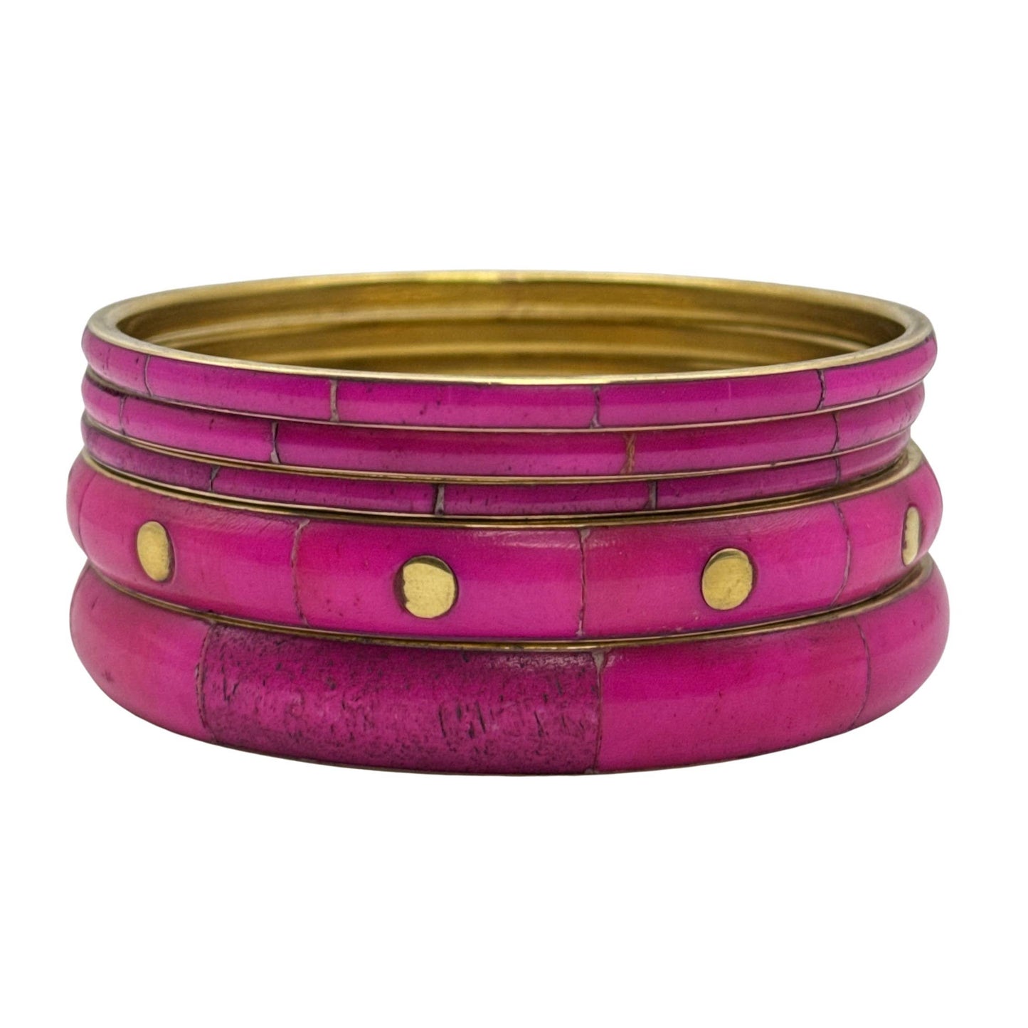 Bangle - Pink Bone Brass