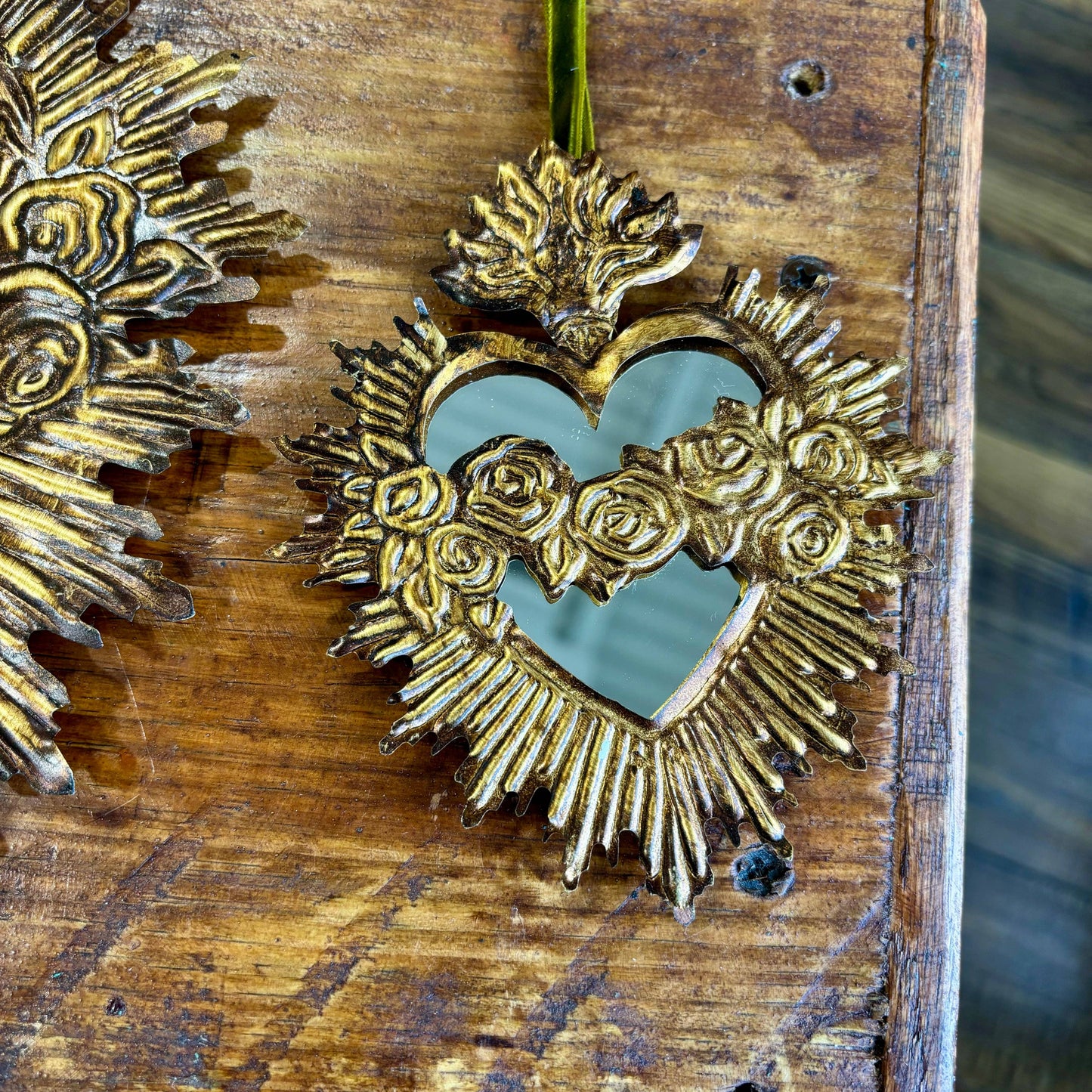 Tin Immaculate Heart of Mary Mirror: Large