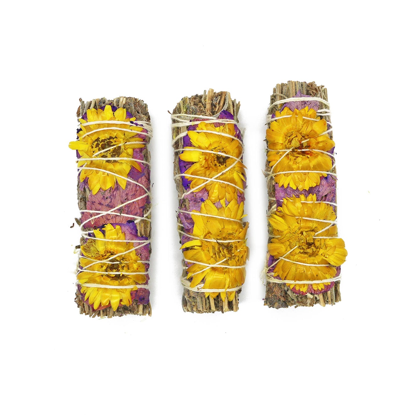 'Evelyn Lavender' Floral Sage Smudge Stick (4 in.)