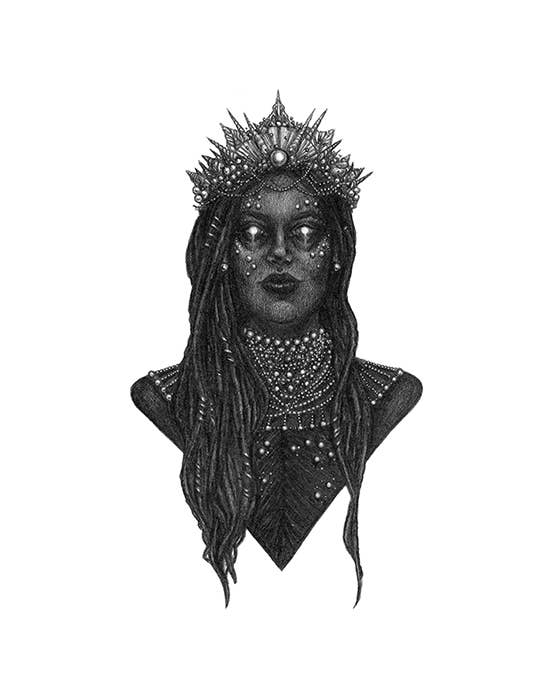 Yemaya Fine Art Print - Yoruban Orisha of the Ocean: 5x7"