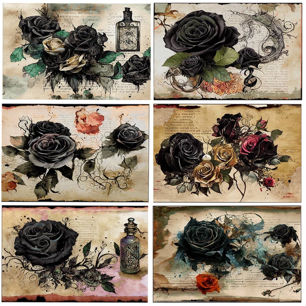 Vintage Gothic Roses Mini Matchbox