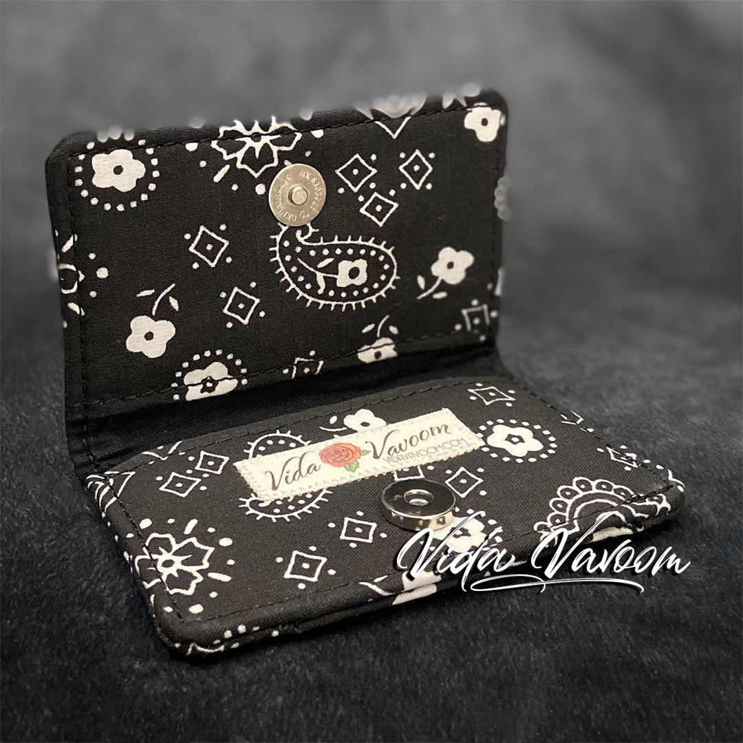 Black bandana business card wallet