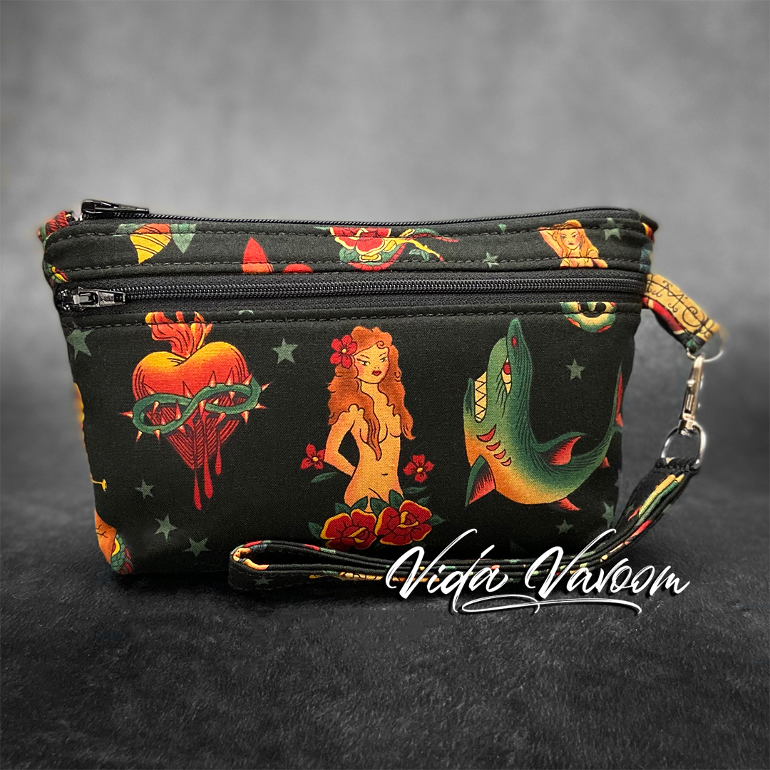 old school tattoo flash pouch