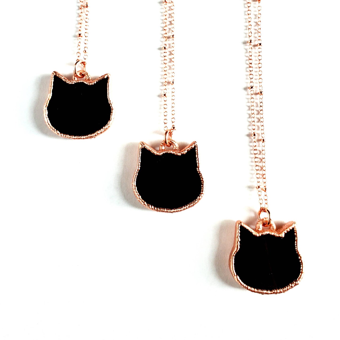 Obsidian Cat Necklace