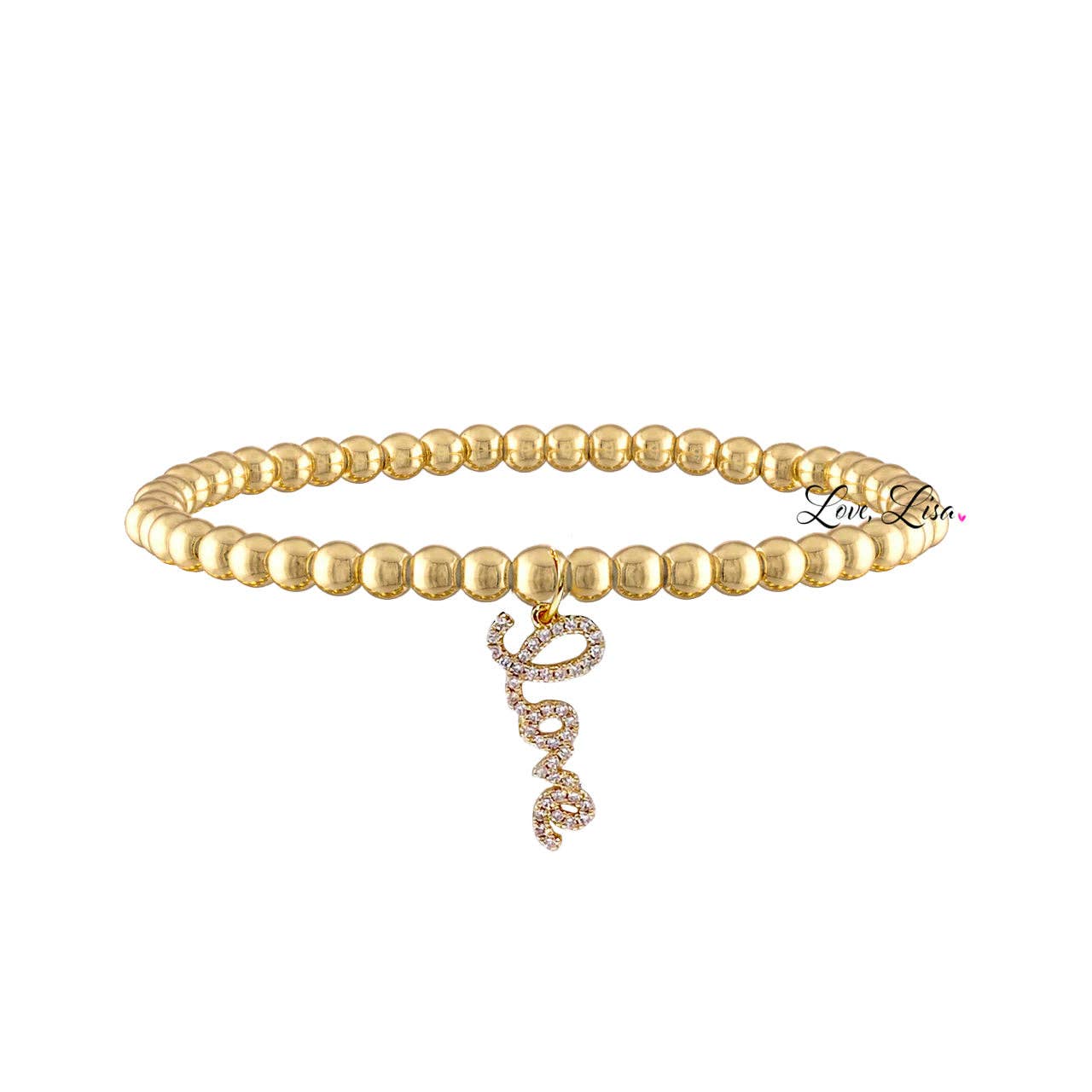 Valentina Pink Love Heart Bracelet Collection: Gold Heart