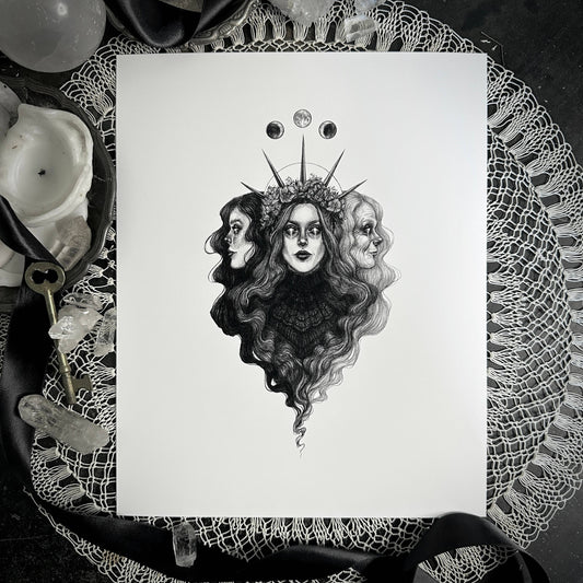 The Triple Goddess Fine Art Print - Maiden, Mother, Crone: 5x7"