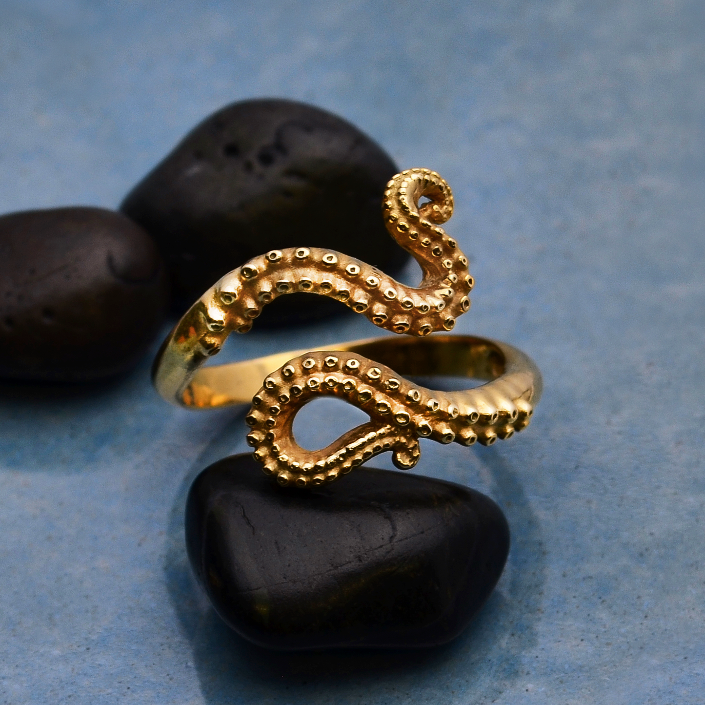 Adjustable Octopus Tentacle Ring: Bronze