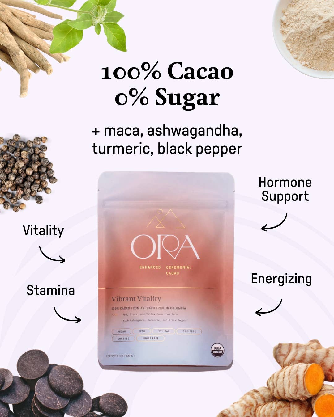 Vibrant Vitality Cacao - Organic Ceremonial Chocolate: 1 lb
