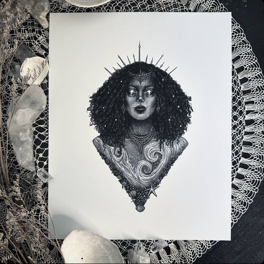 Mami Wata Fine Art Print - African Goddess of Water, Fortune: 5x7"