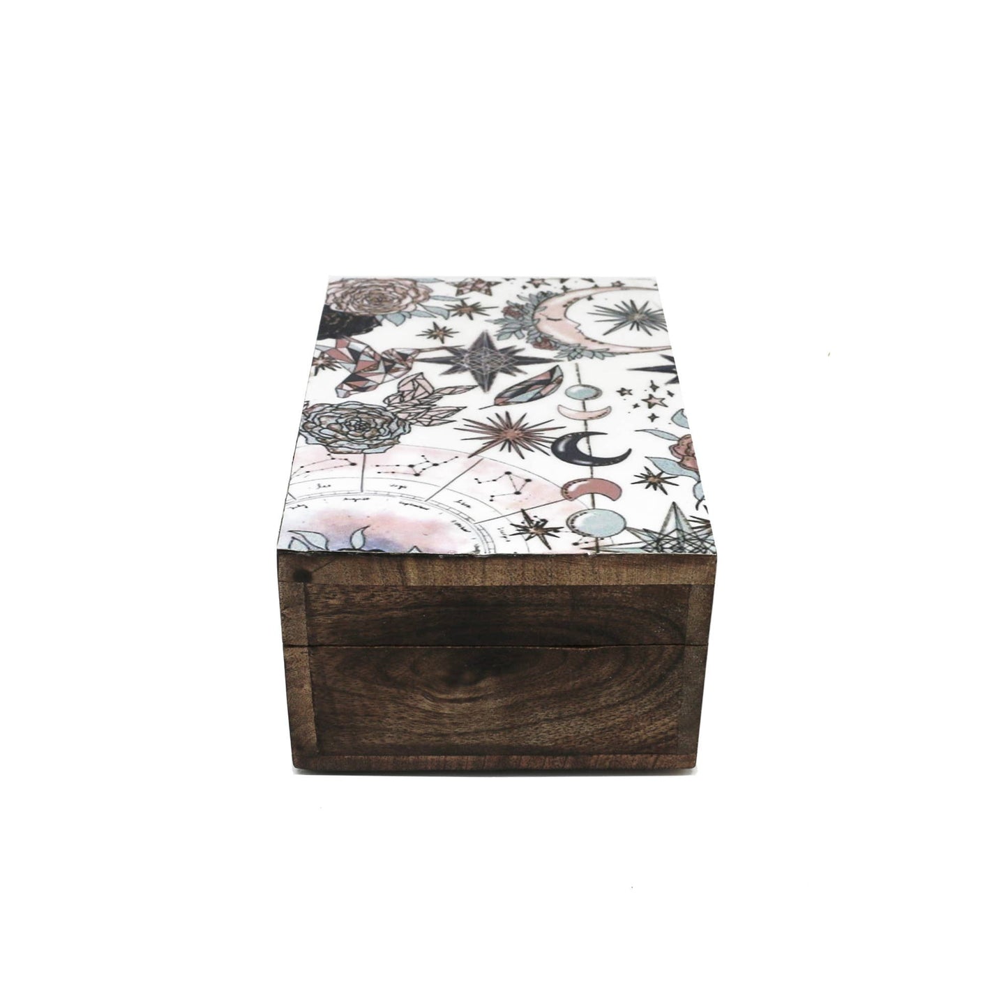 Wooden Storage Box (6 x 4 in.) - Pink Celestial (Brown)