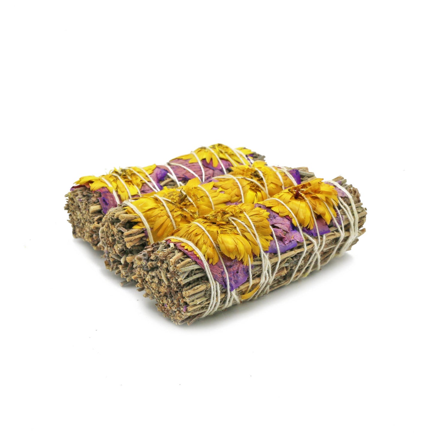'Evelyn Lavender' Floral Sage Smudge Stick (4 in.)