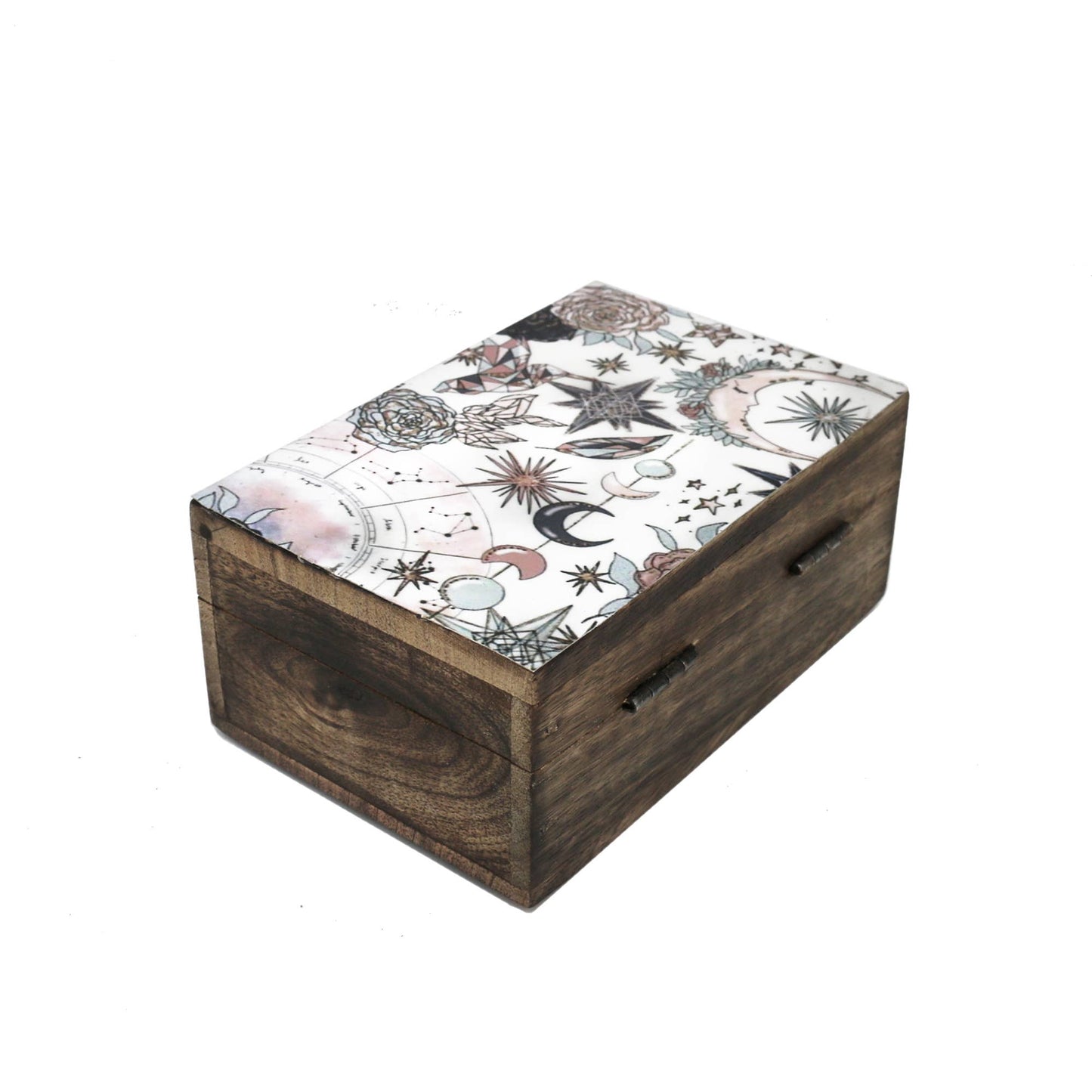 Wooden Storage Box (6 x 4 in.) - Pink Celestial (Brown)