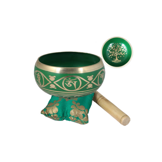 Tibetan Singing Bowl - Tree of Life (Green)