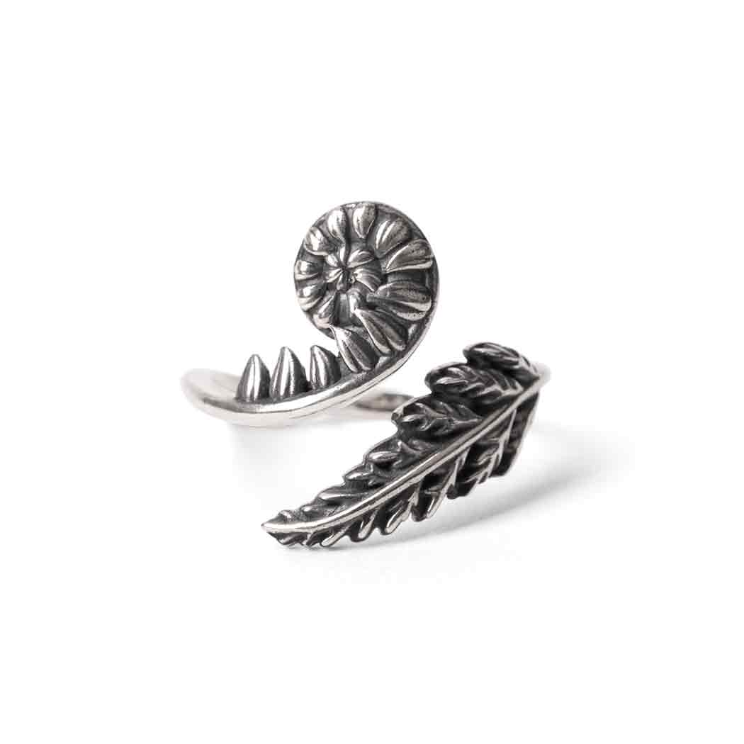 Adjustable Fern Ring: Sterling Silver