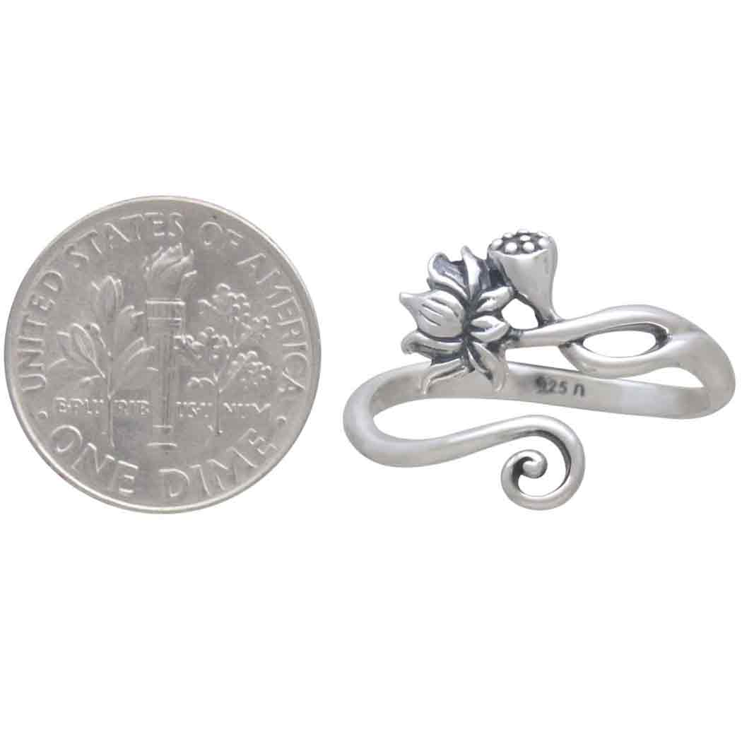 Adjustable Lotus Ring: Bronze