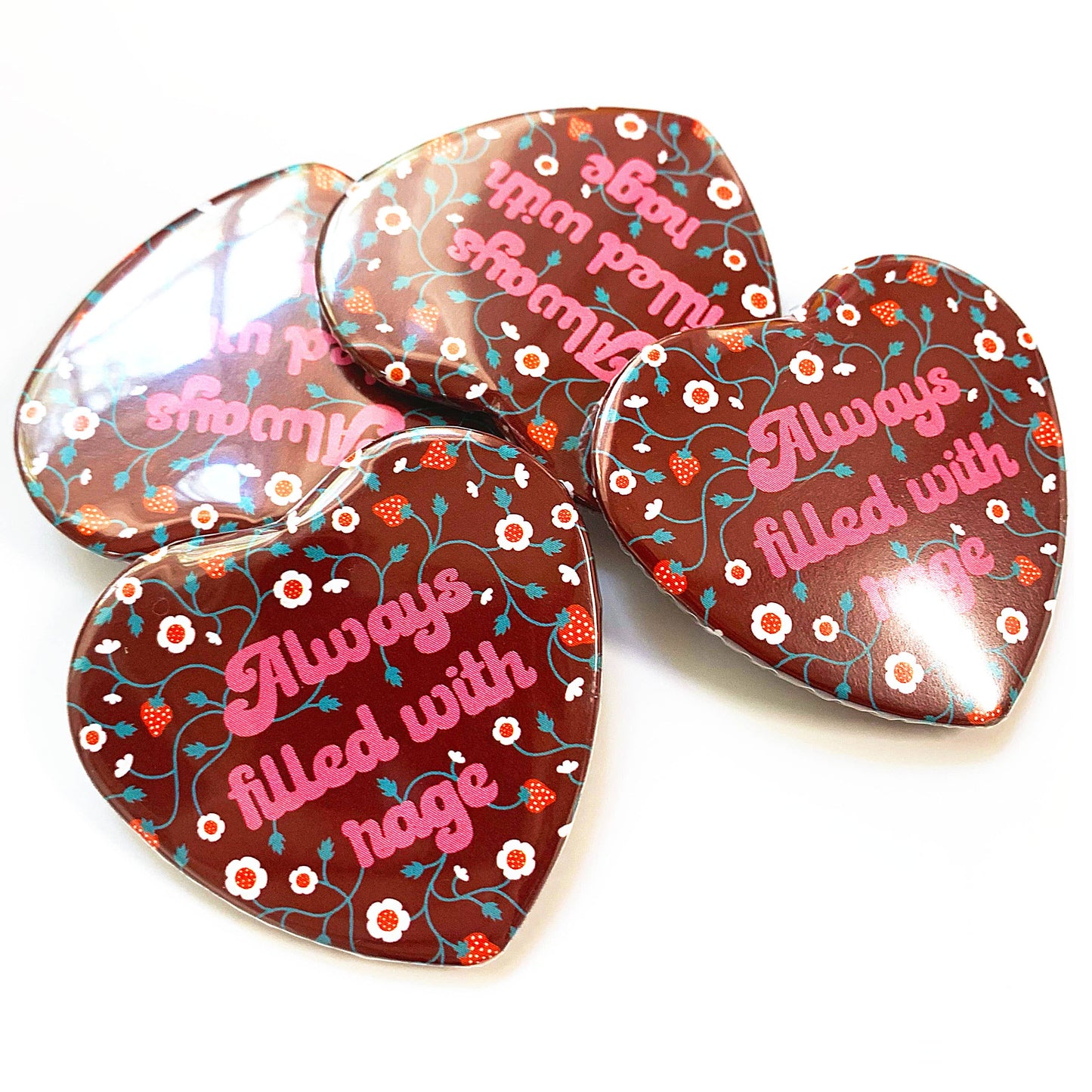 Always Filled With Rage Heart Shaped Magnet