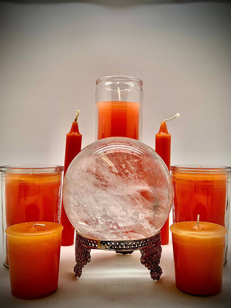 Orange Votive Candle - success, prosperity, emotional health