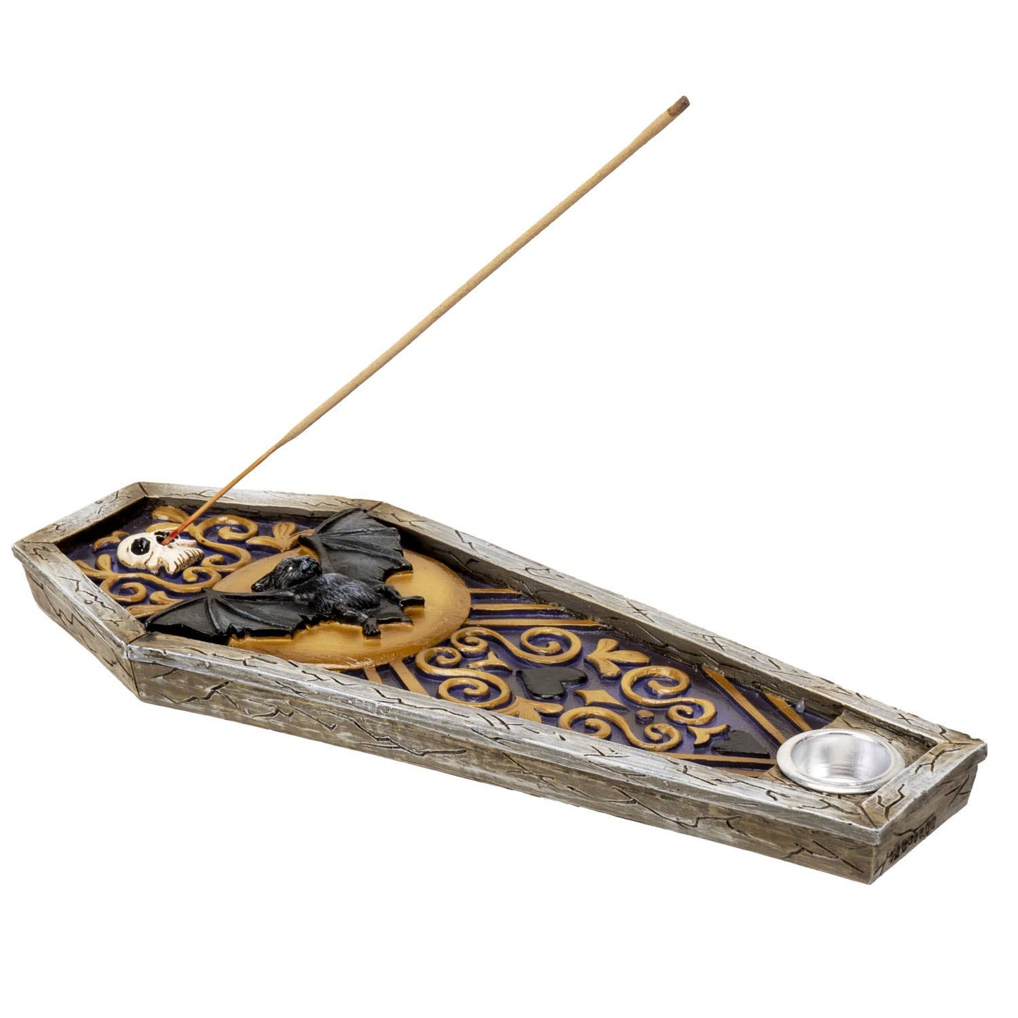 Gothic Vampire Bat Coffin Incense Burner