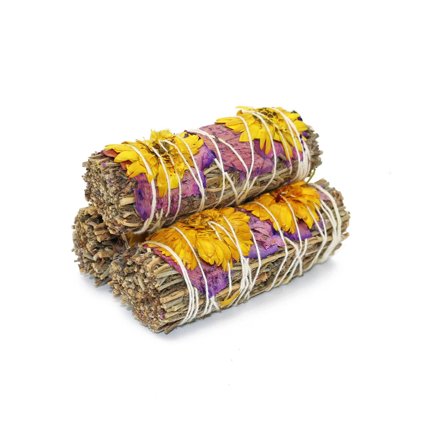 'Evelyn Lavender' Floral Sage Smudge Stick (4 in.)