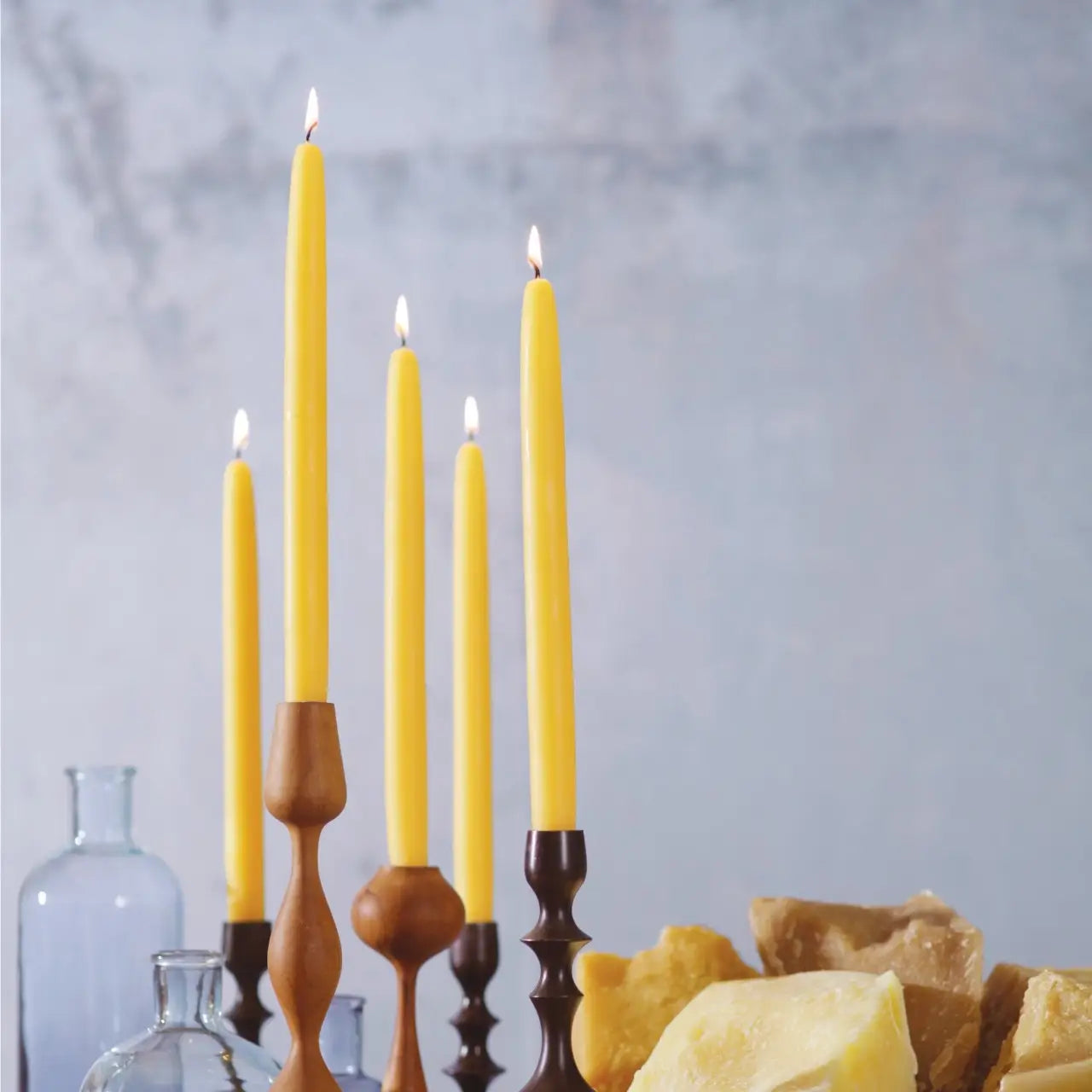 100% Pure Beeswax Tapers: Natural / Standard (12" x 7/8")