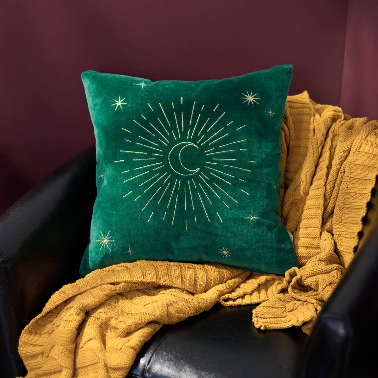 Moon And Stars Witchy Pillow
