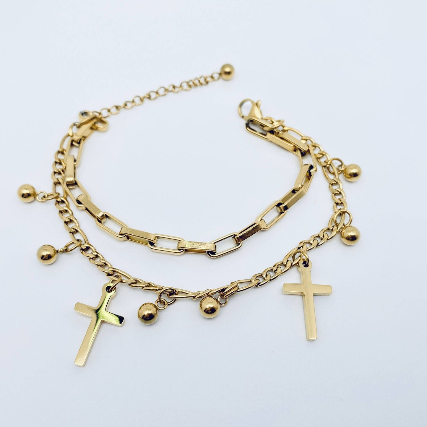 Heart Shape Pendant Stainless Steel Gold-plated Bracelet: A