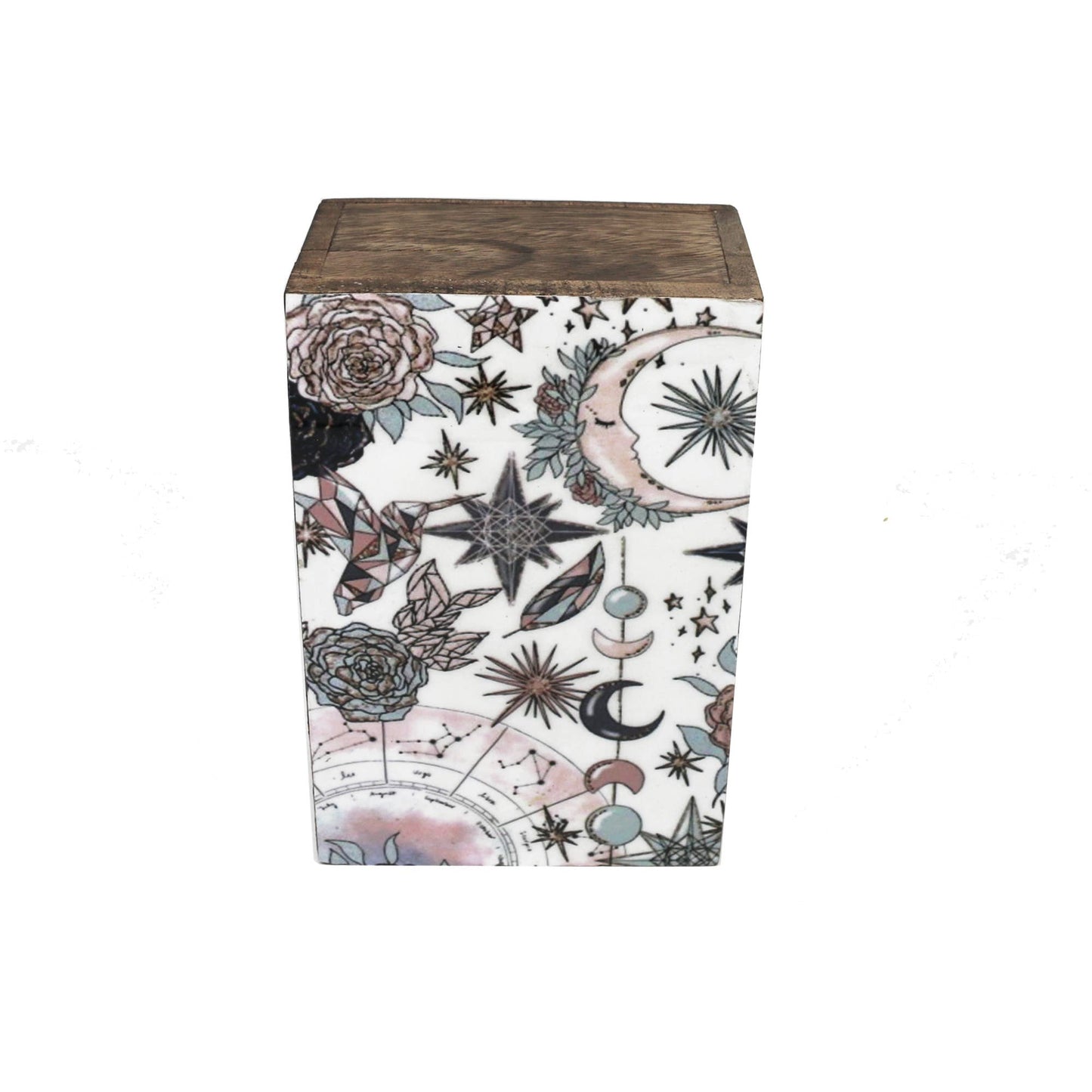 Wooden Storage Box (6 x 4 in.) - Pink Celestial (Brown)