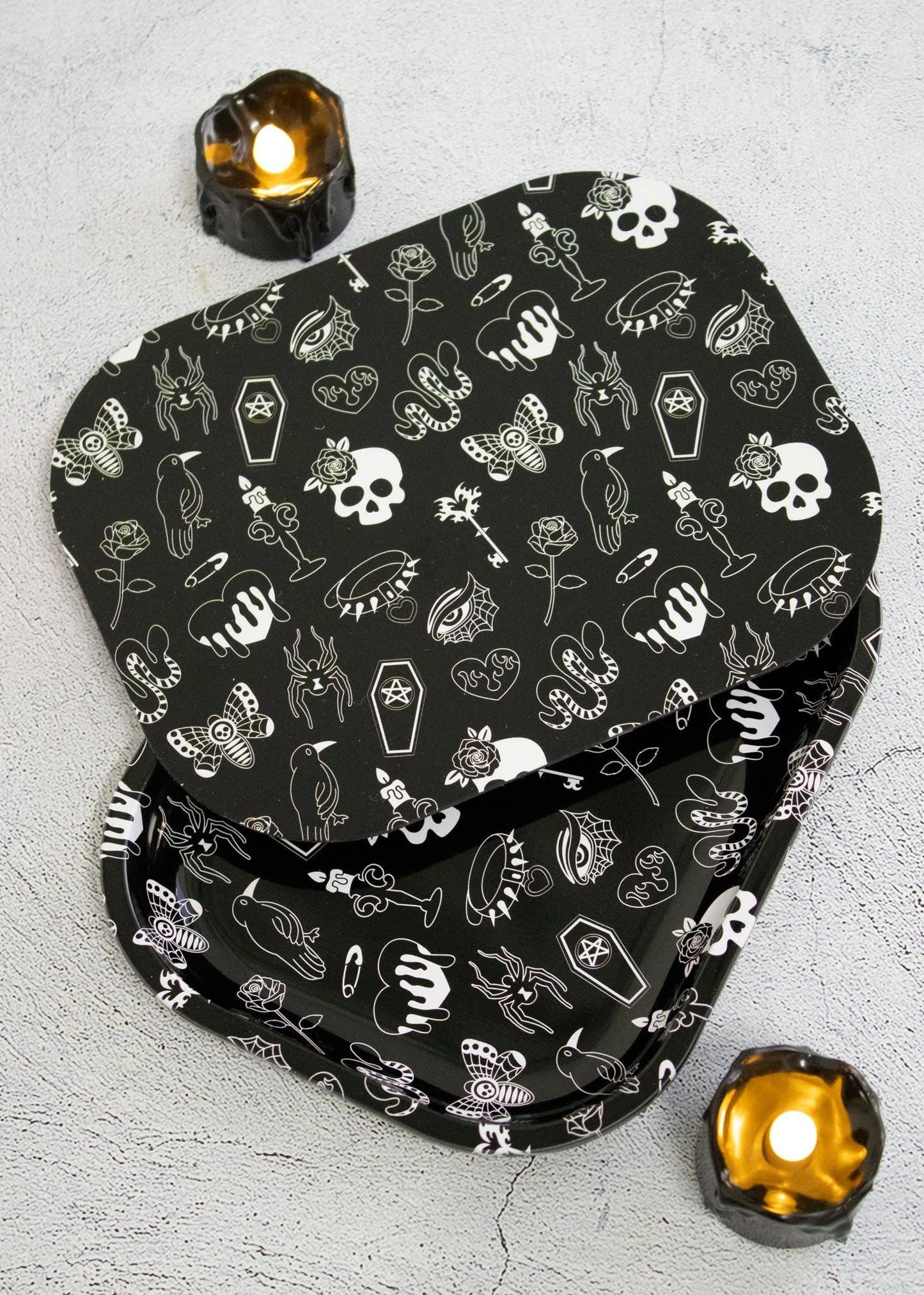 Mini Goth Girl Rolling Tray And Lid Set
