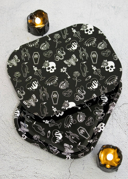 Mini Goth Girl Rolling Tray And Lid Set