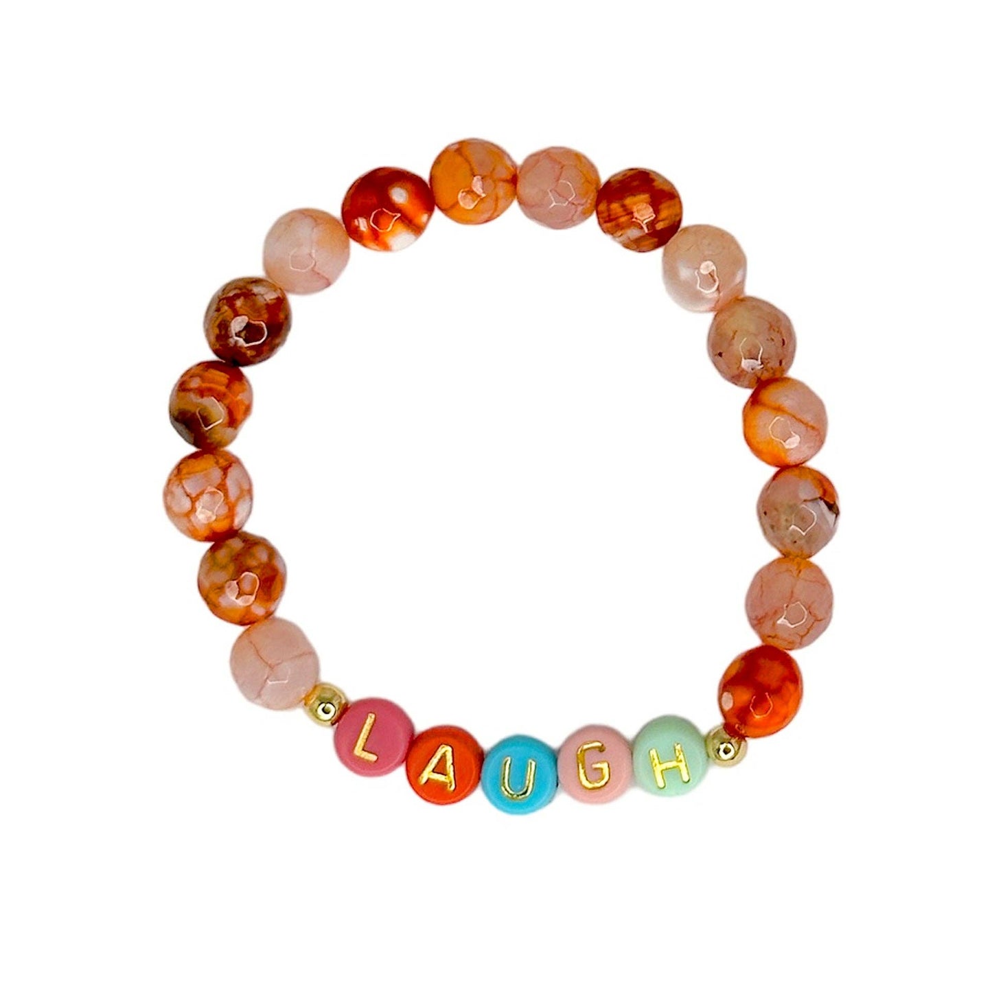 Scarletts Happy Stack of Gemstone Colorful Bracelets: Love