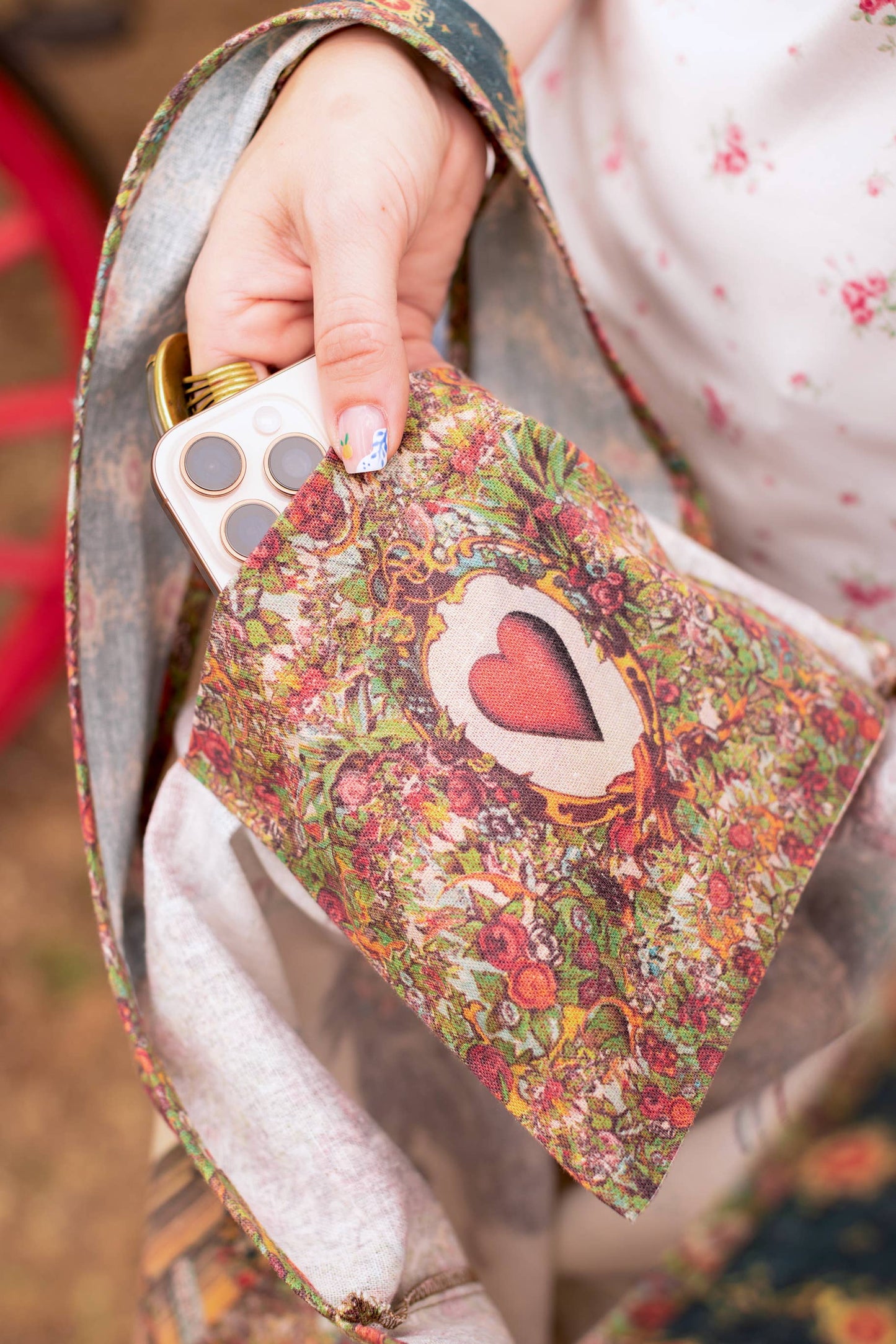Love Revolution Boho Linen Tote Bag w/ Sun, Horse & Florals