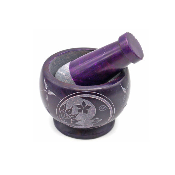Soapstone Mortar & Pestle - Purple Celestial