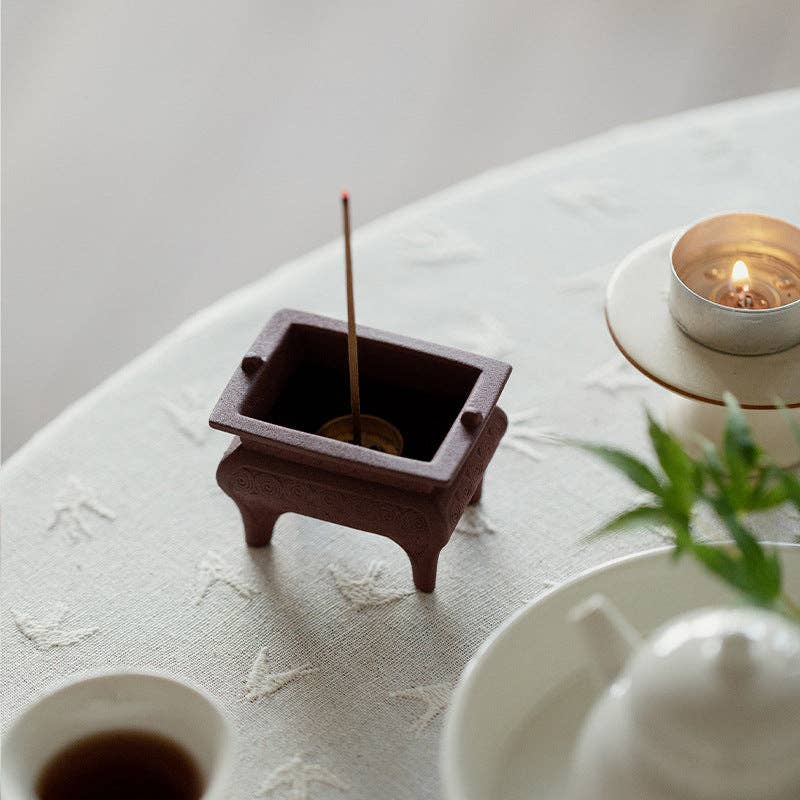 Antique-style Ceramic Vortex Incense Burner: Green