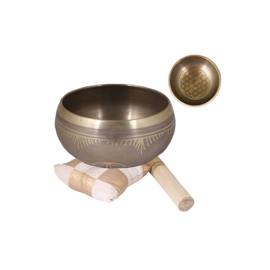 Tibetan Singing Bowl - Flower of Life (Bronze)