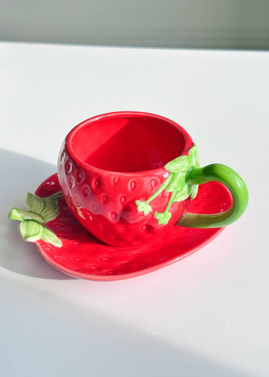 Strawberry Cup & Saucer Set
