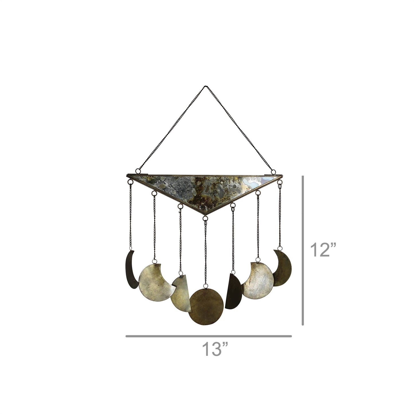 Luna Wall Hanging, Brass & Leaded Glass