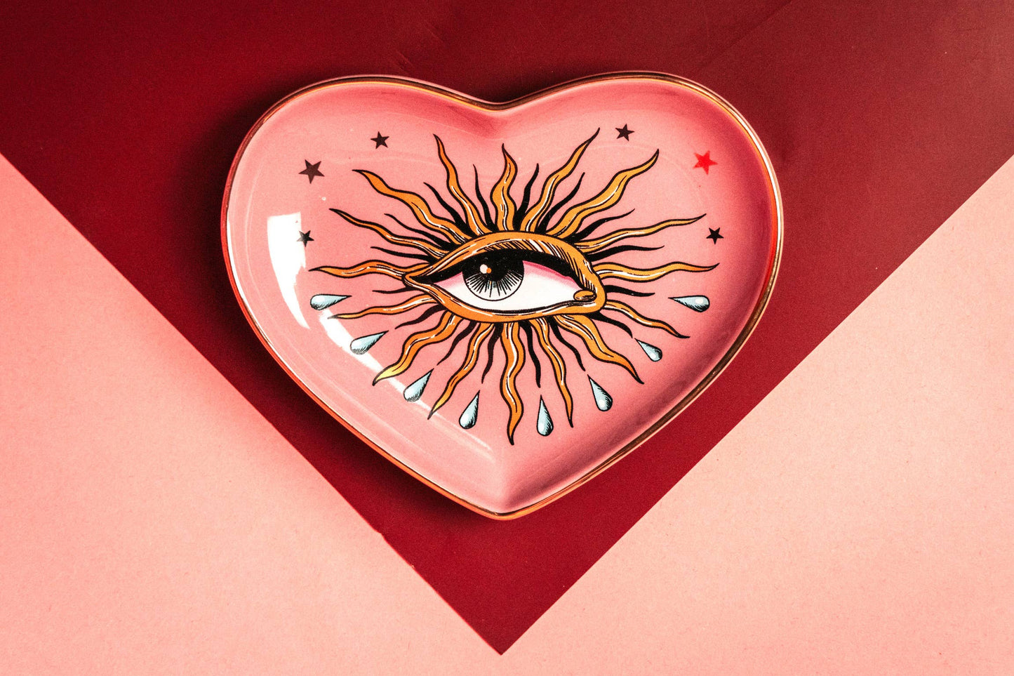 Pop Art Eye Heart Dish: Pink