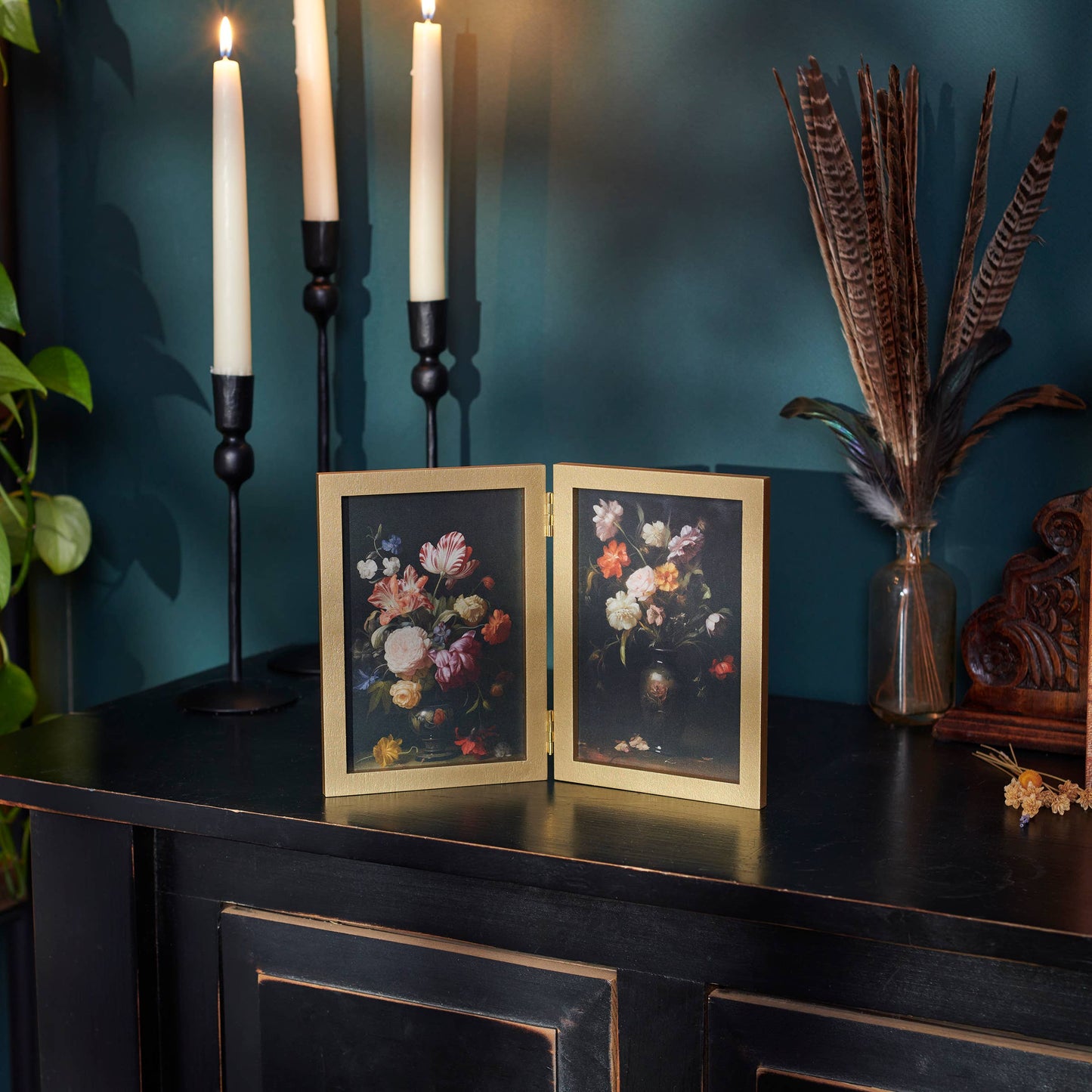 Moody Florals Hinged Frame Art