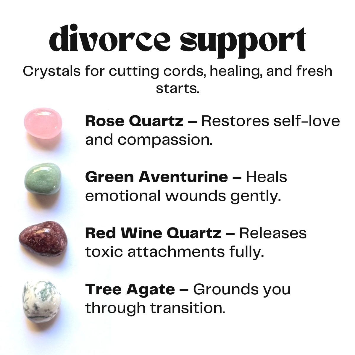 Divorce support crystals -crystals for healing - Healing Crystal Kit