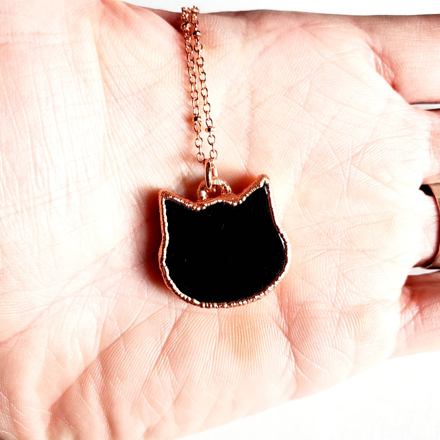 Obsidian Cat Necklace