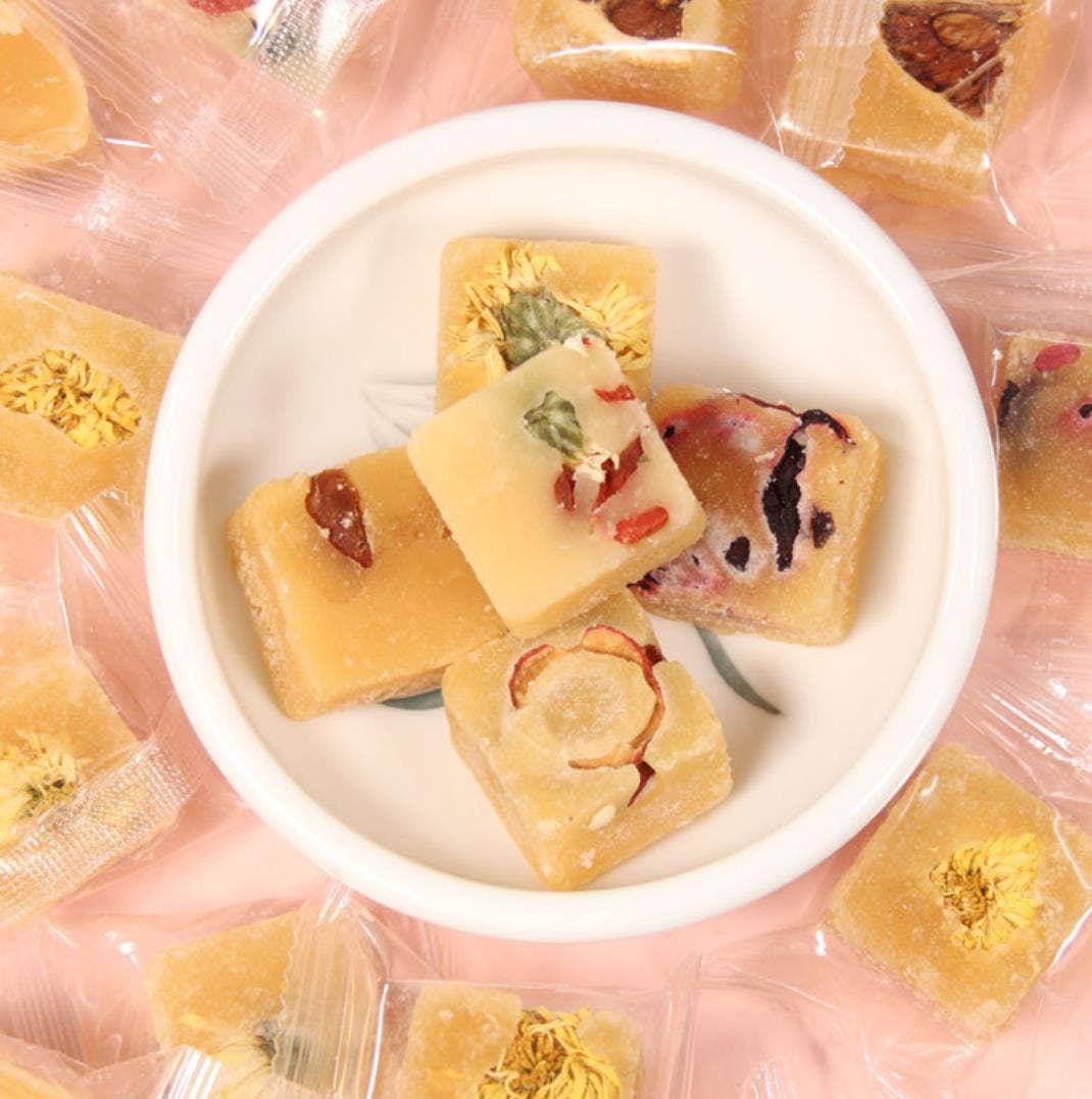 Gourmet Honey Sugar Cubes with flowers and fruit: Grapefruit