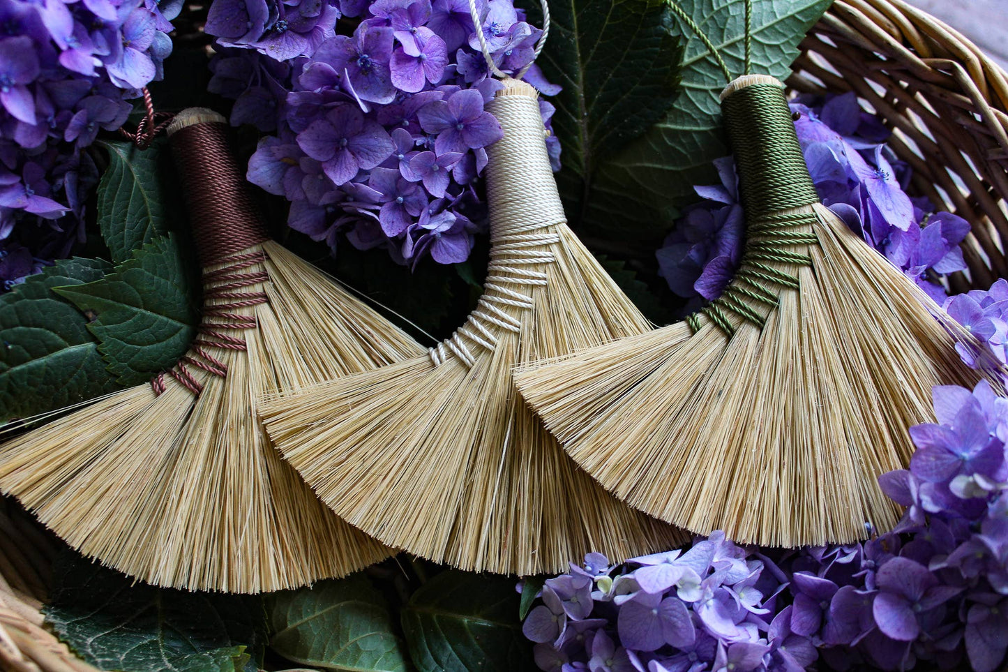 Mini Altar Brooms - Natural: Brown