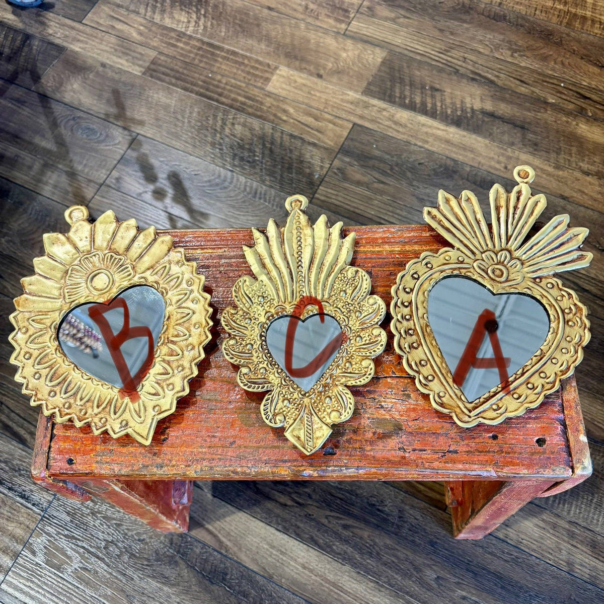 Medium Mirrored Sacred Hearts: B